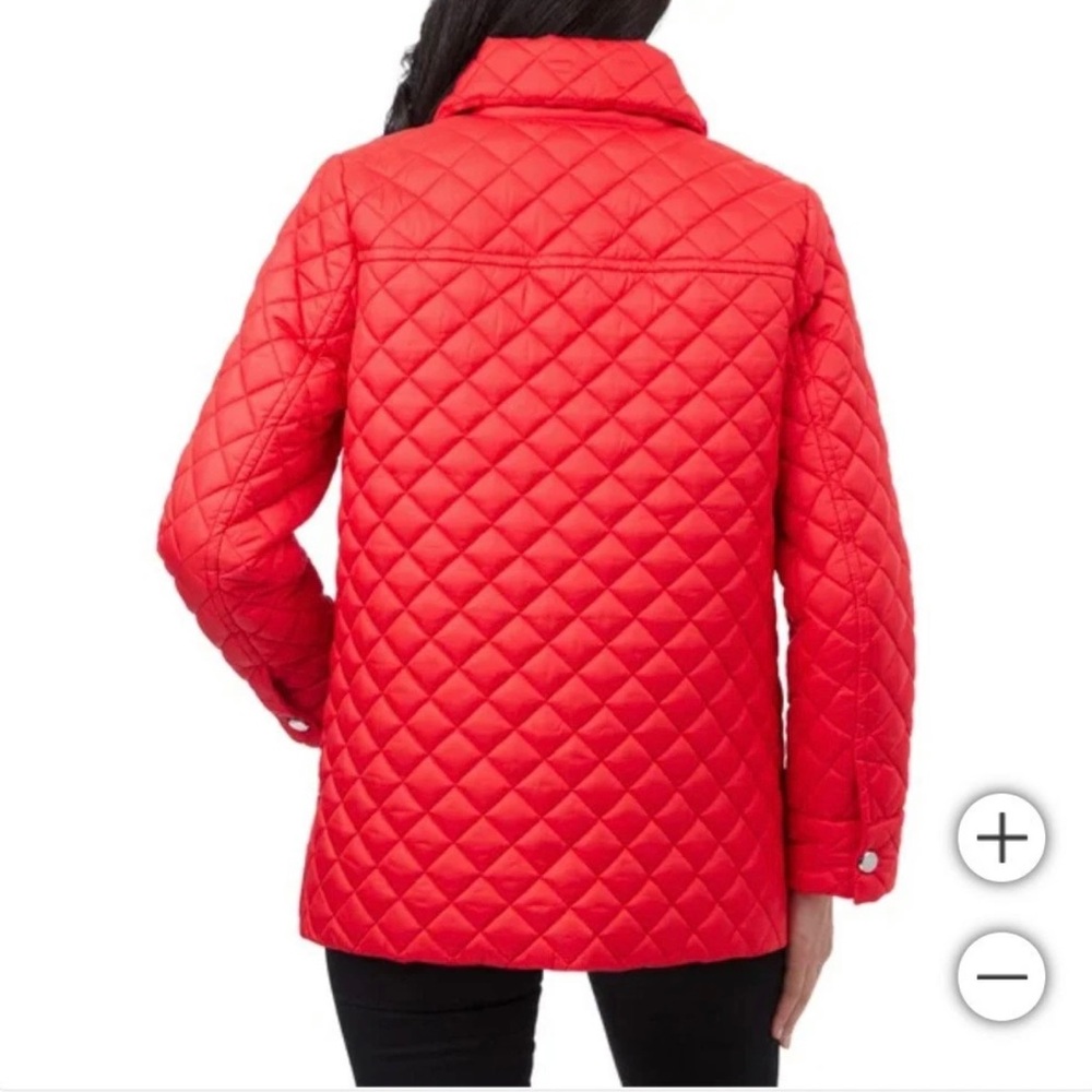 ❤️NWT Anne Klein Women's Mid Weight Quilted Snap Up Red Jacket, Size S - Picture 3 of 11
